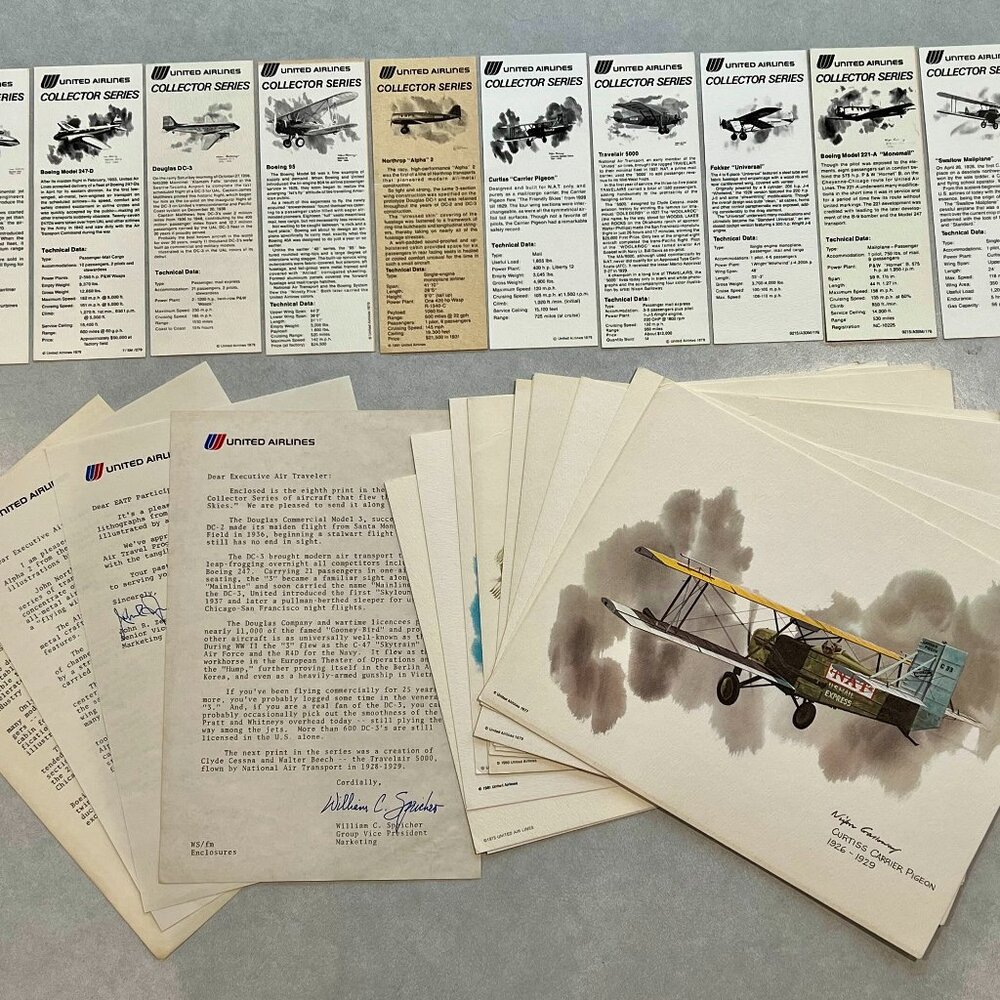 Vintage Original United Airlines Collector Series 1973-1981